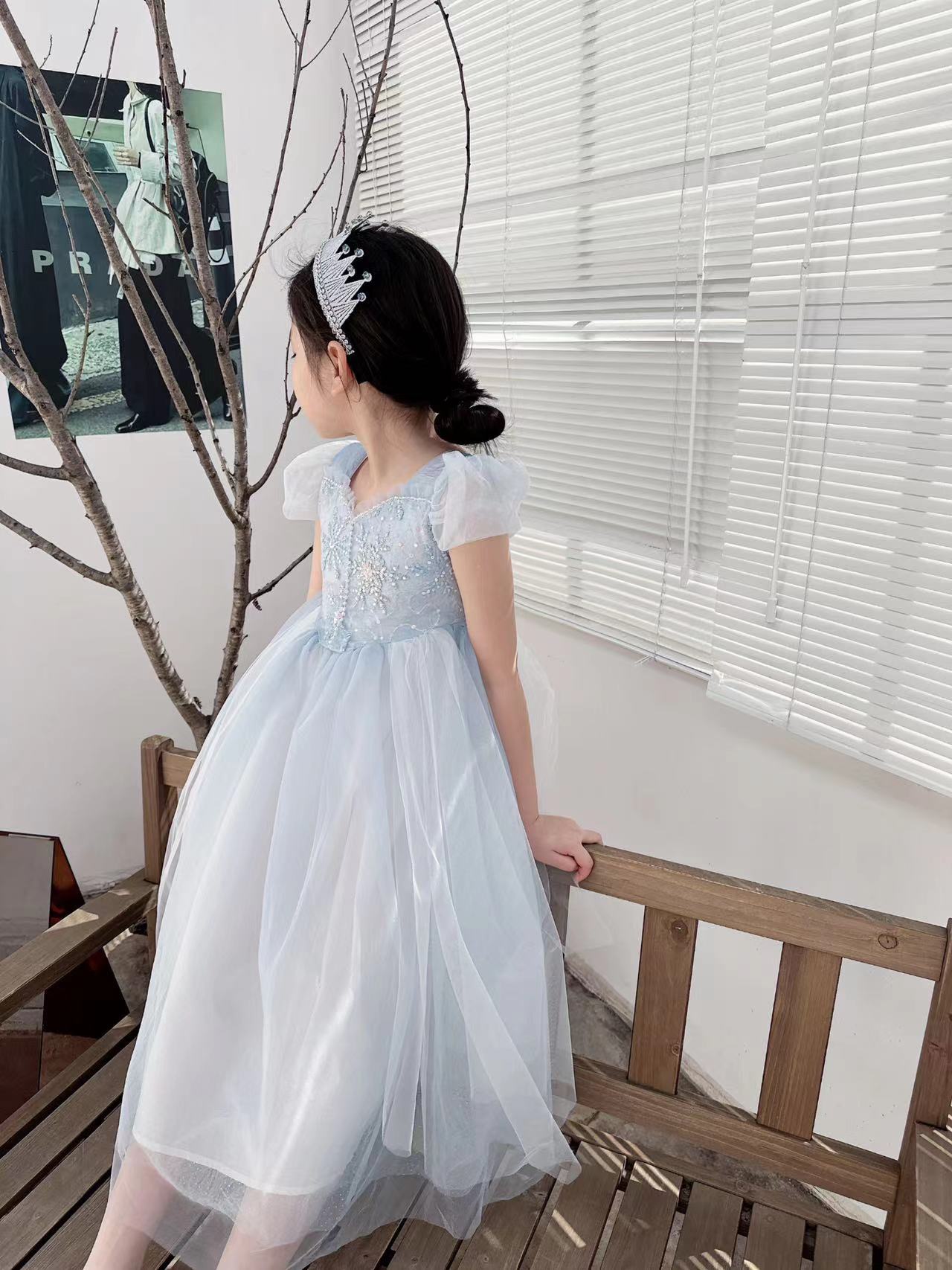 Robe de Princesse Elsa Brodée  - Baby Clothing Dresser avis et prix